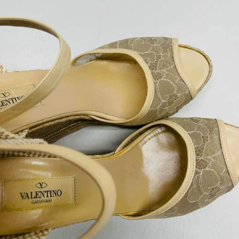 Valentino Lace Platform Wedges size 40/ 9